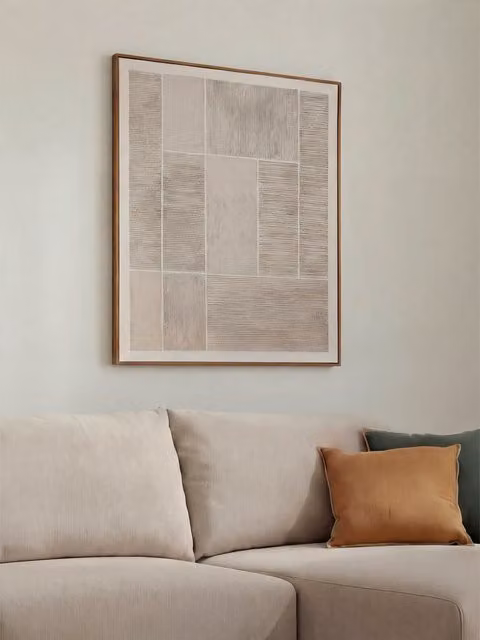 Quadro astratto Sail Kenay Home beige su tela, L: 80 cm, H: 100 cm