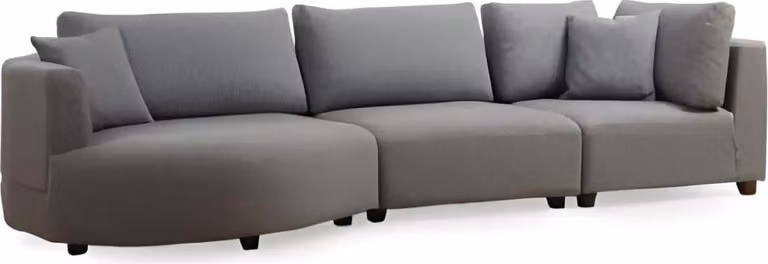Modernes Ecksofa Graue L-Form Wohnzimmer Couch Polster Möbel Holzgestell