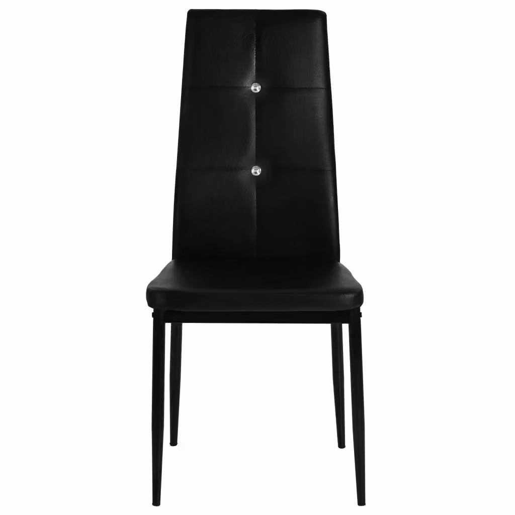 Set di 6 sedie da pranzo moderne vidaXL in similpelle nera per cucina e sala da pranzo – 2