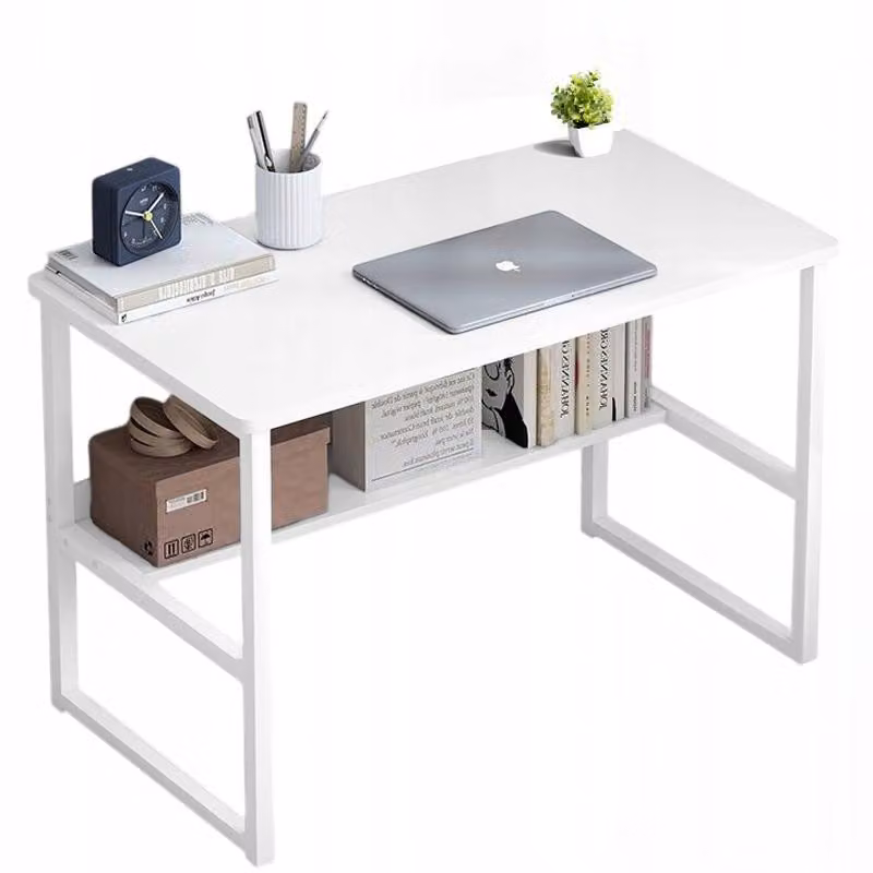 Scrivania per computer tavolo loft bianco per ragazzi con ripiano moderno 100 cm