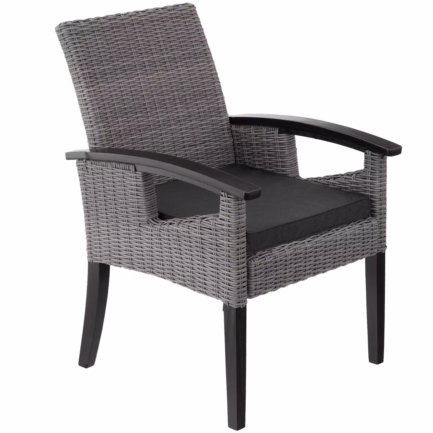 Set da giardino TecTake composto da tavolo quadrato e 4 sedie in polyrattan e legno di gomma, colore grigio