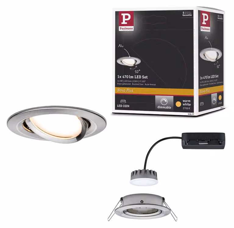 Paulmann Lampada da incasso LED Nova Plus orientabile a luce singola