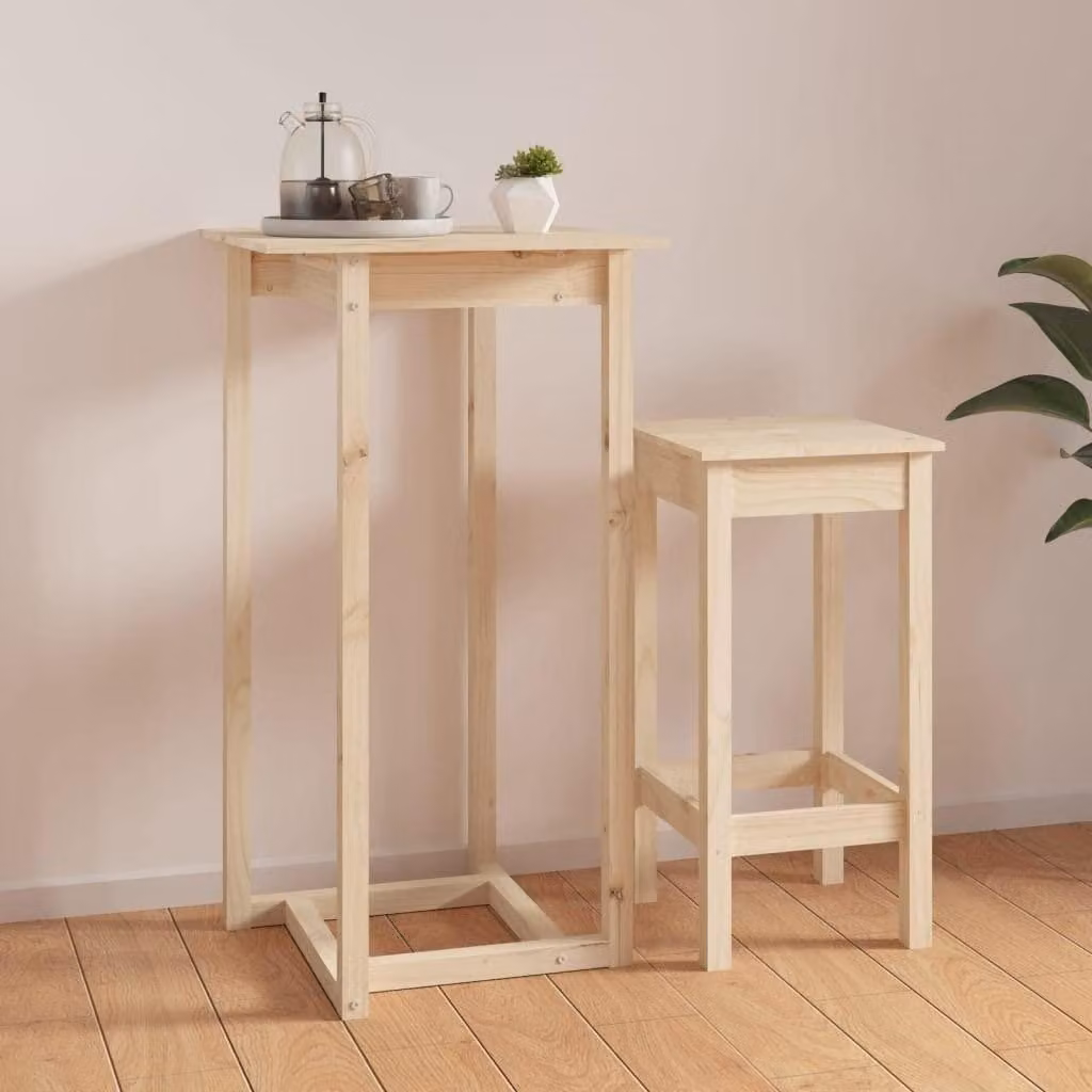Tavolo da pranzo in legno massello, design rustico, 60 x 110 cm