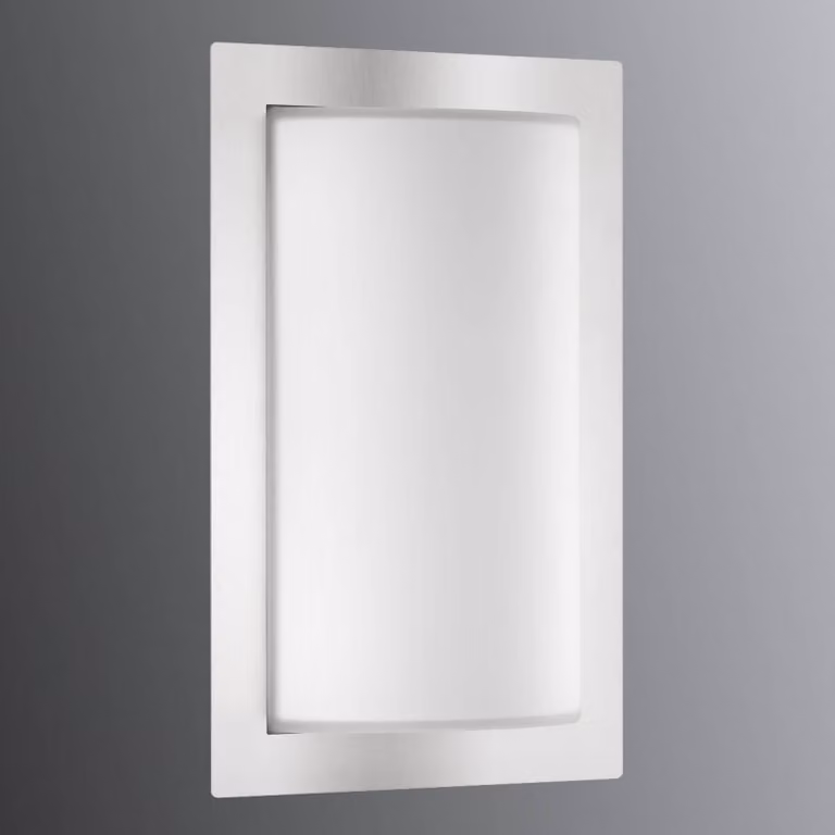 LCD Applique da esterno Luis, acciaio inox, vetro, E27 dimmerabile, Alluminio / Grigio / Zincato, Acciaio Inox, Moderno