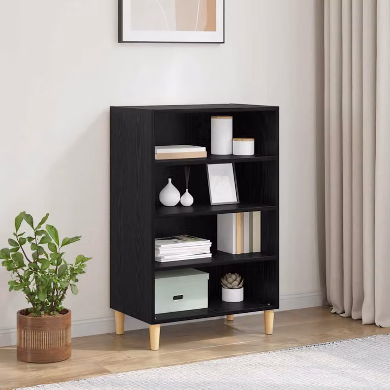 Credenza moderna vidaXL in legno MDF nero, L: 57 cm, P: 35 cm, H: 89.5 cm
