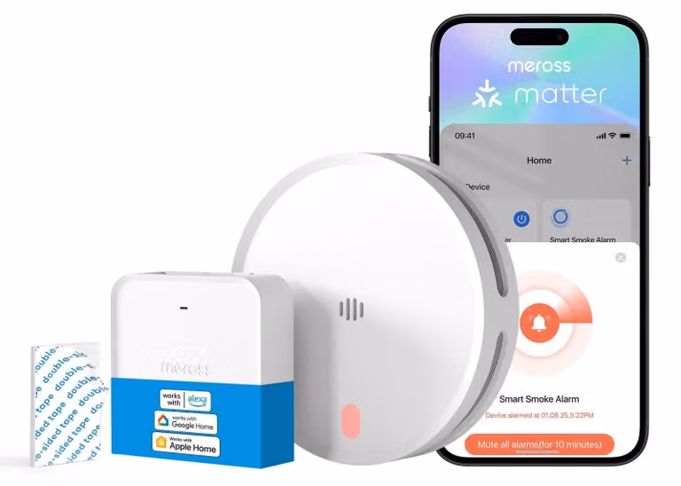 Rilevatore di fumo smart wi-fi allarme antincendio - 10 anni - Matter - Bianco