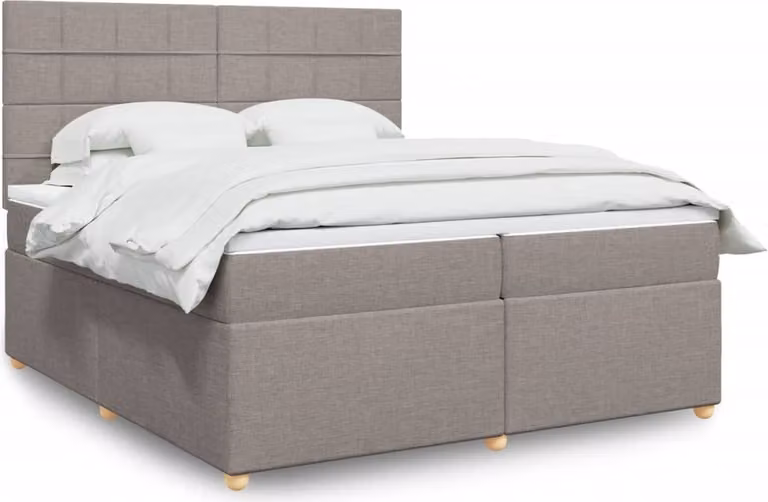 Maison Exclusive - Letto boxspring con materasso Taupe 200x200 cm Tessuto