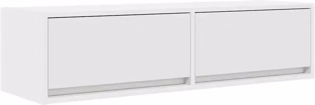 Mobile TV a parete moderno 100 x 31 x 25 cm con 2 cassetti stile minimalista in legno composito bianco 02_0051701