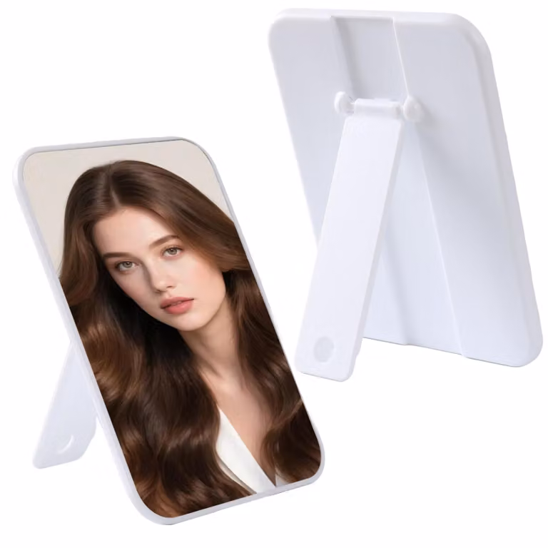 Specchi da trucco da scrivania, 2 pezzi, colore bianco, forma rettangolare