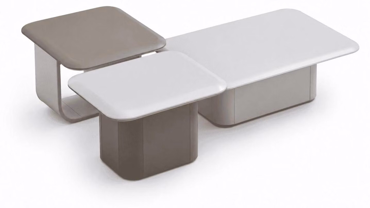 Tavolini da caffè grigi, set di tavolini moderni, tavolino da soggiorno, lussuoso