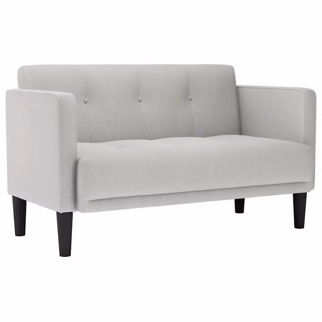 Divanetto da soggiorno moderno in tessuto grigio L: 111 cm, P: 74,5 cm, H: 67 cm