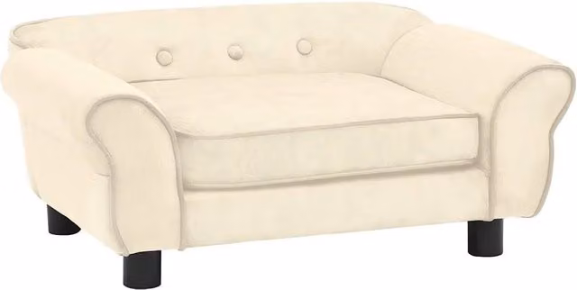 Divano per cani beige con rivestimento rimovibile e base antiscivio L 72 cm, P 45 cm, H 30 cm – 1