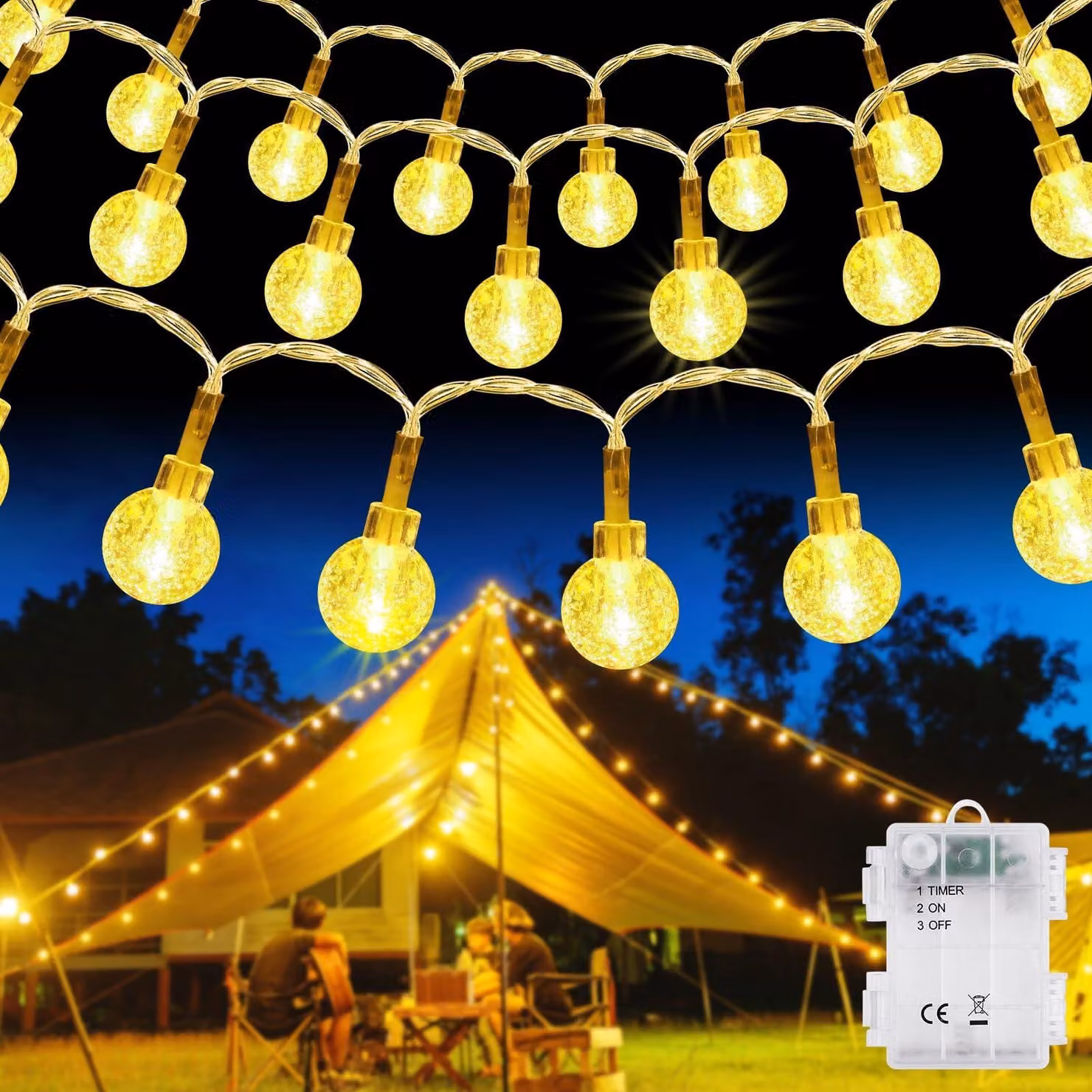 Catena luminosa per esterni, 6 metri, 40 LED, illuminazione da giardino impermeabile