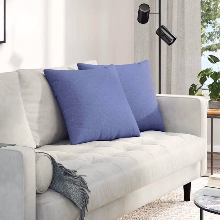 Set di 2 cuscini da divano vidaXL in tessuto blu, forma quadrata, 50 x 50 cm