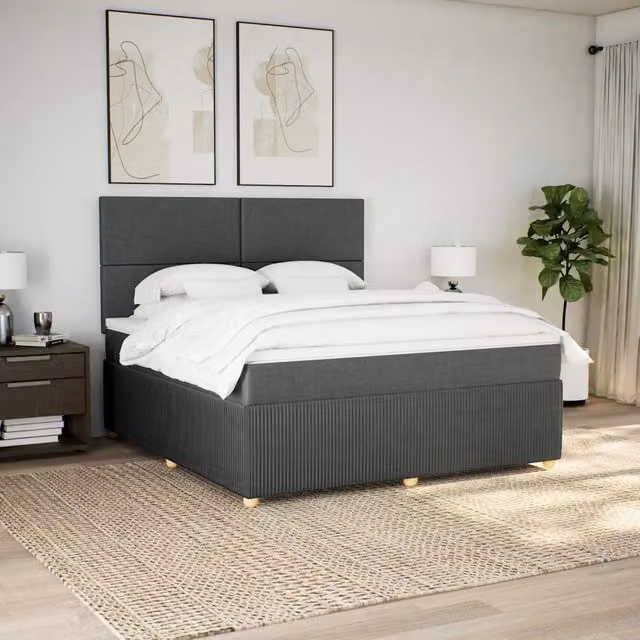 Letto Ibrido Moderno vidaXL con Materasso Grigio e Bianco L/P: 180 x 200 cm – 1