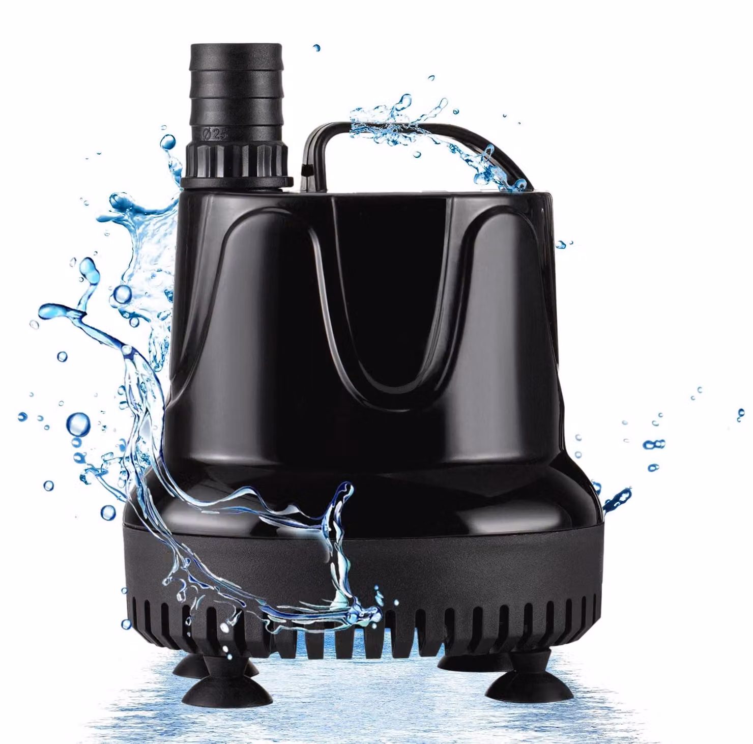 Mini pompa per acqua, 2500 litri all'ora, 60 W, design ultra moderno, con 3 ugelli