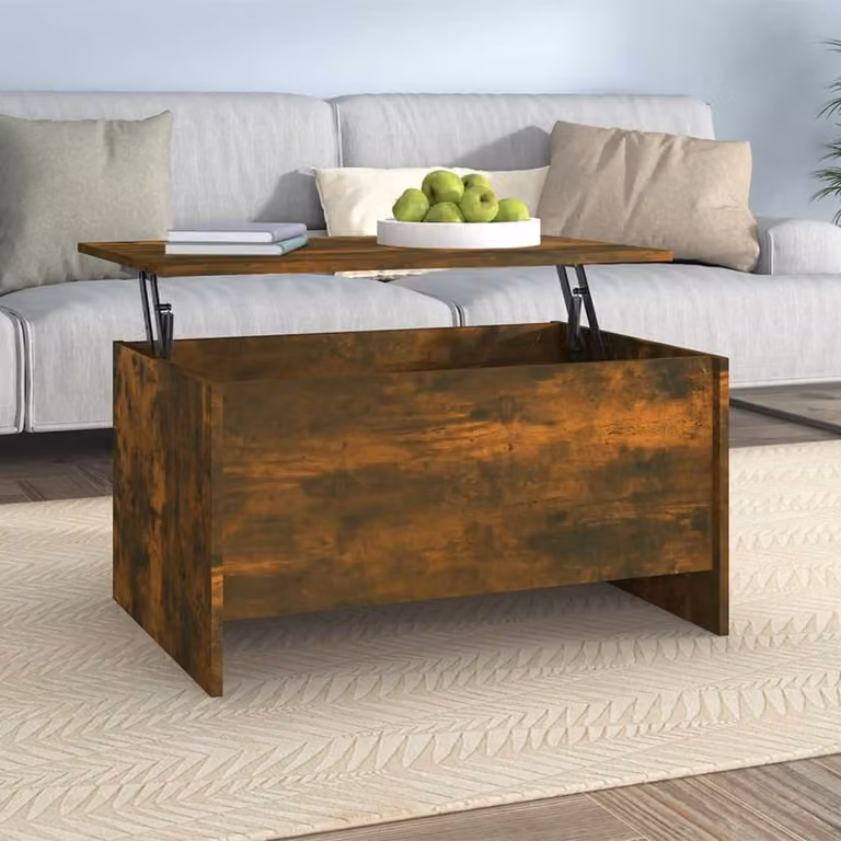 vidaXL Tavolino in rovere affumicato 80x55,5x41,5 cm in legno - Tavolino - Tavolini - Tavolino regolabile in altezza - Tavolino