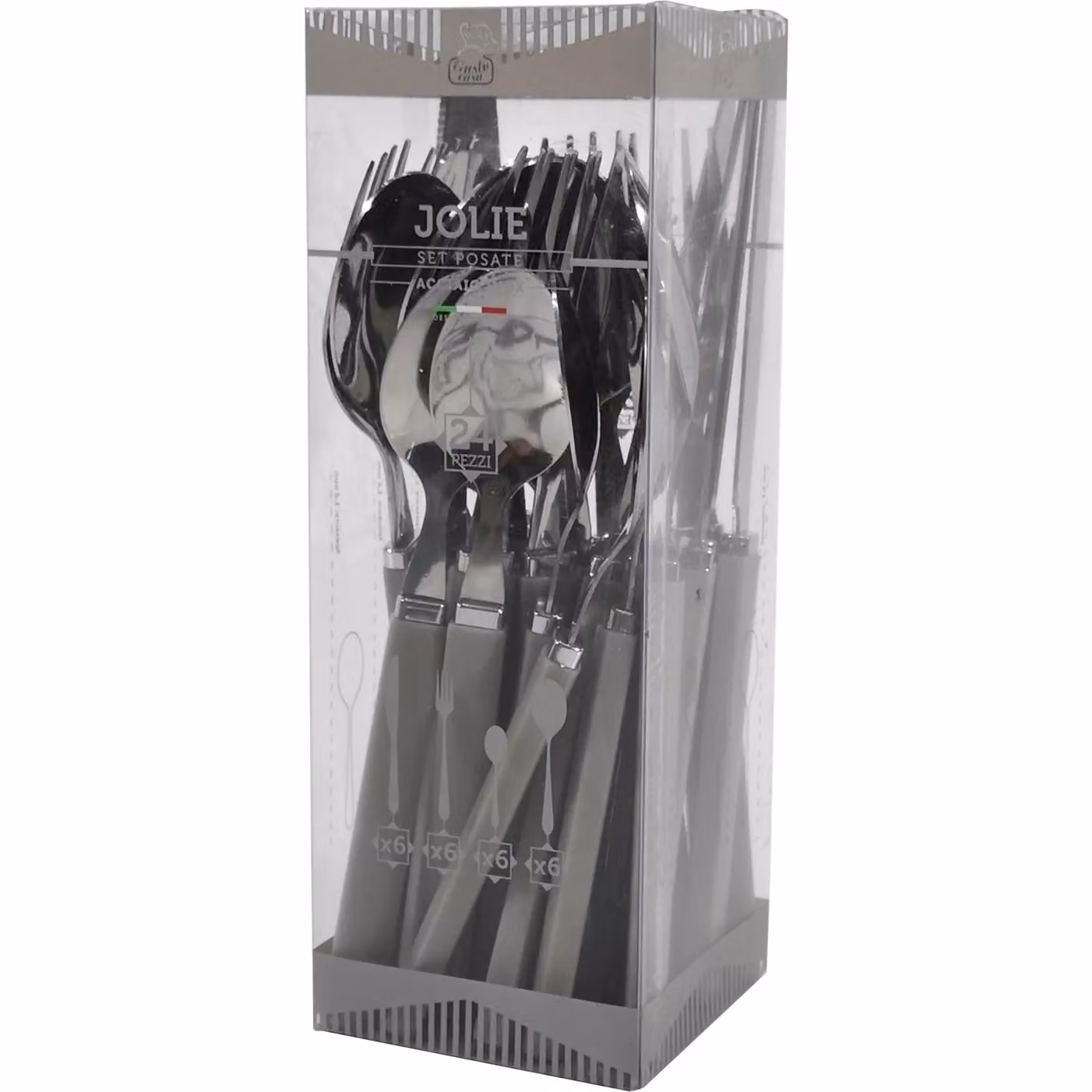 GUSTO CASA Servizio posate Jolie in acciaio inox 24 pezzi colore tortora opaco – 2