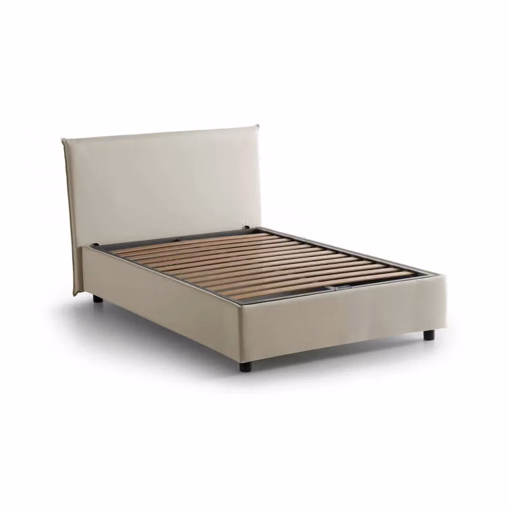 Letto Anissa Talamo Italia Piazza e Mezza Sfoderabile Beige con Contenitore con Alzata L/P/H: 120 x 200 cm – 2