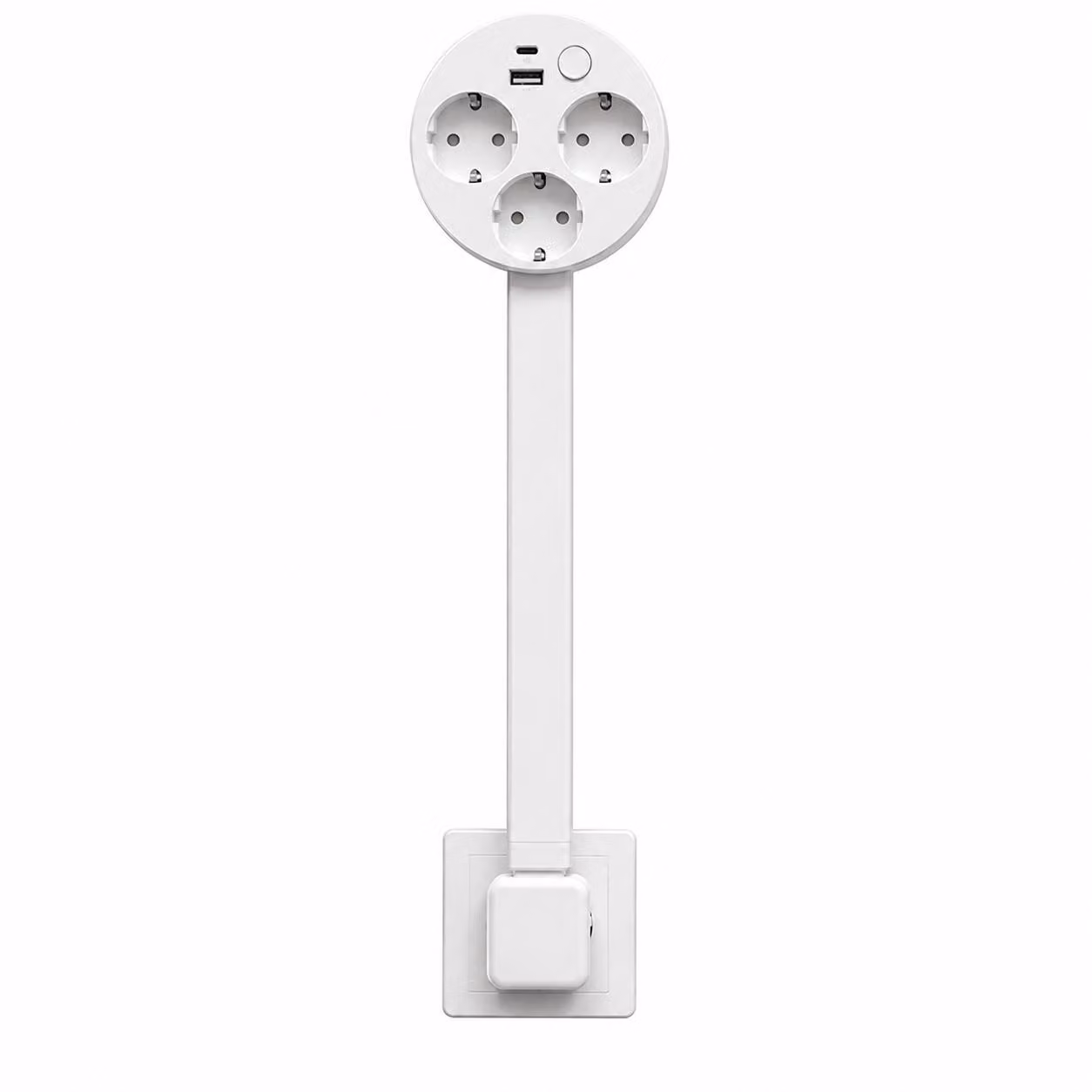 Adattatore da 1500 W con 3 prese e caricatore USB, adattatore con angolo regolabile a 180 gradi - FLEXSOCKET