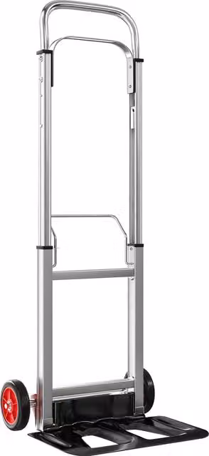 Carrello a mano pieghevole HOMCOM in alluminio con manico telescopico regolabile, portata 90 kg, L/P/H: 40 x 41 x 108 cm, argento e nero