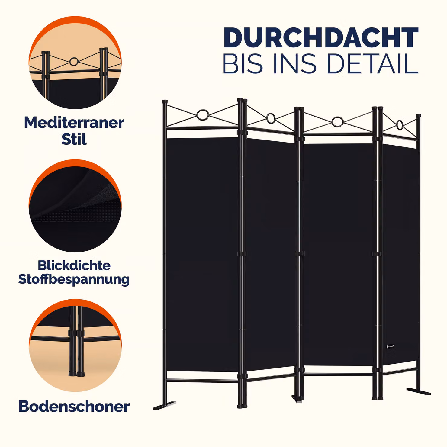 Set di 2 schermi Casaria® neri con finitura opaca per esterno e interno – 4