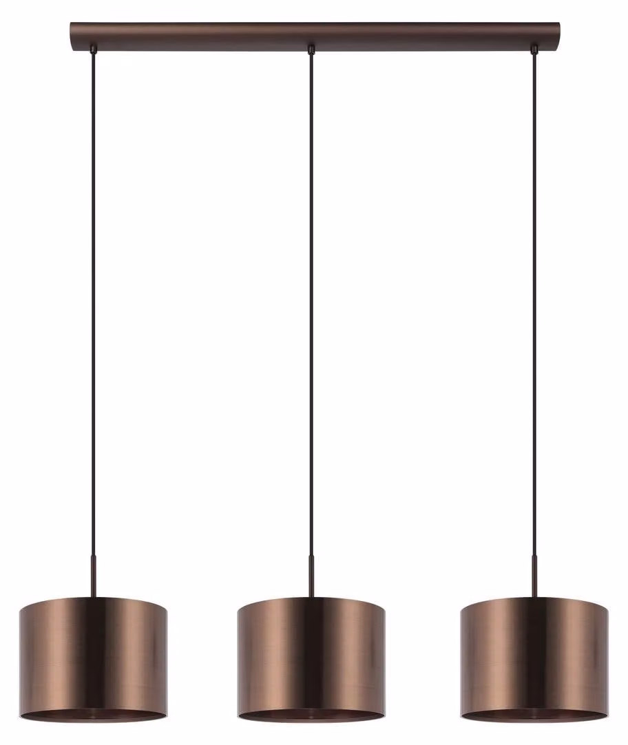 Lampada a sospensione a 3 luci Saganto 1 Brown, rame