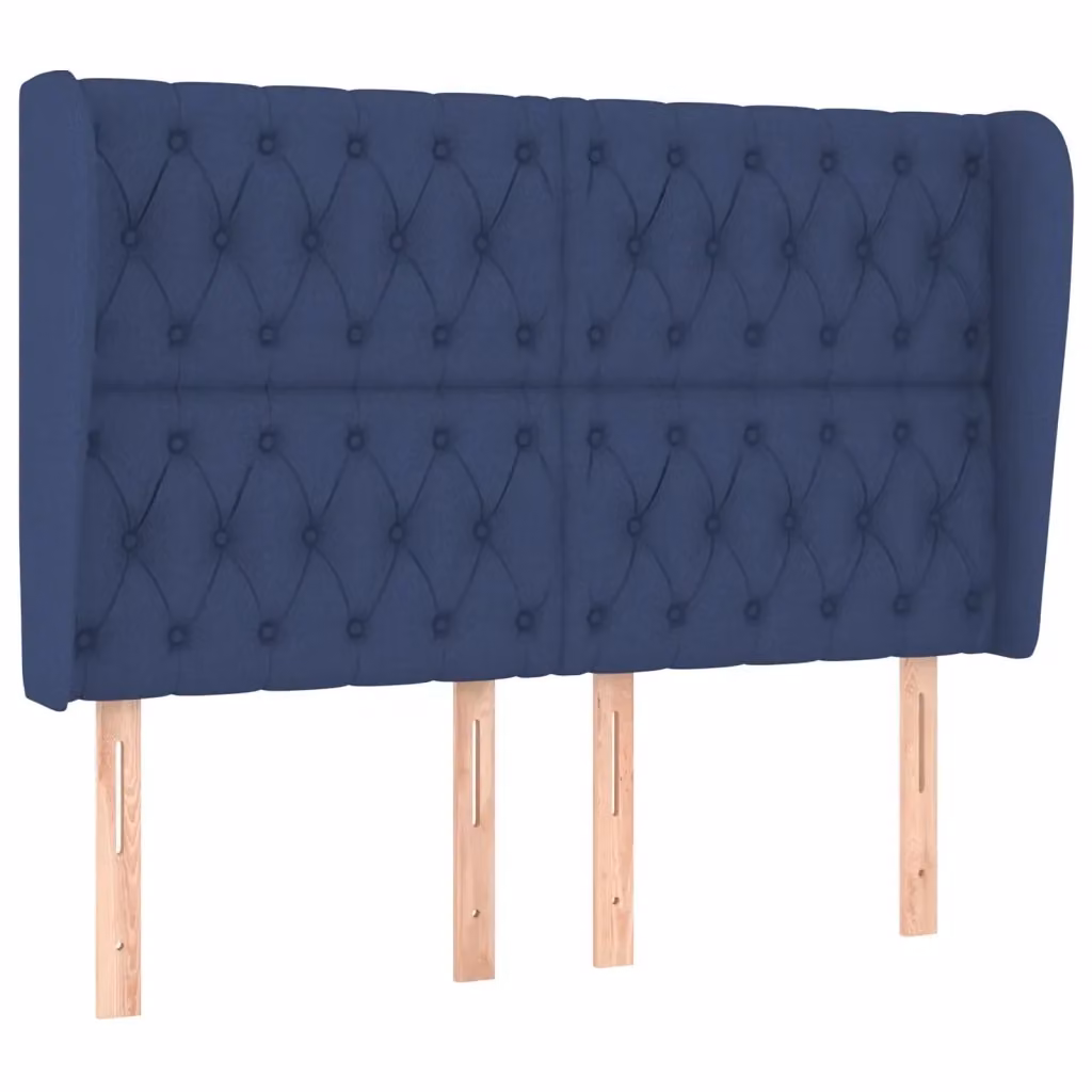 Testiera ad orecchio Design Mania in tessuto blu L: 163 cm, P: 23 cm, H: 118/128 cm – 2