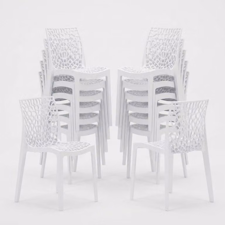 set di 22 sedie impilabili Gruvyer Grand Soleil per bar e ristoranti - bianco