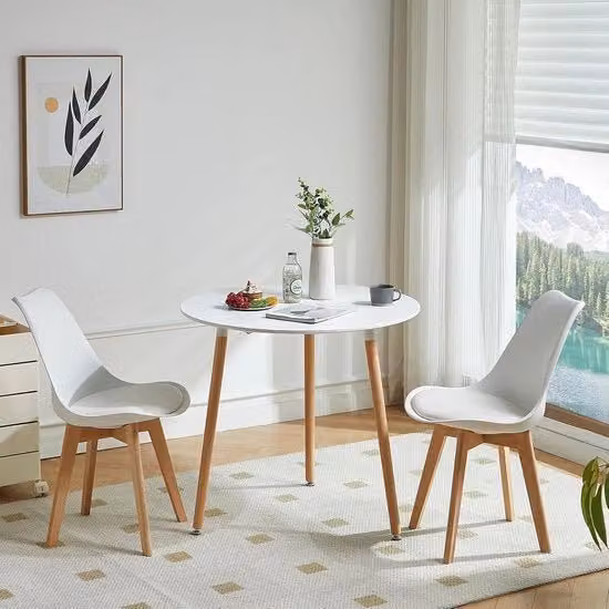 Set da Cucina Rotondo con 2 Sedie - Sezione Cucina Compatta per Cucina o Balcone