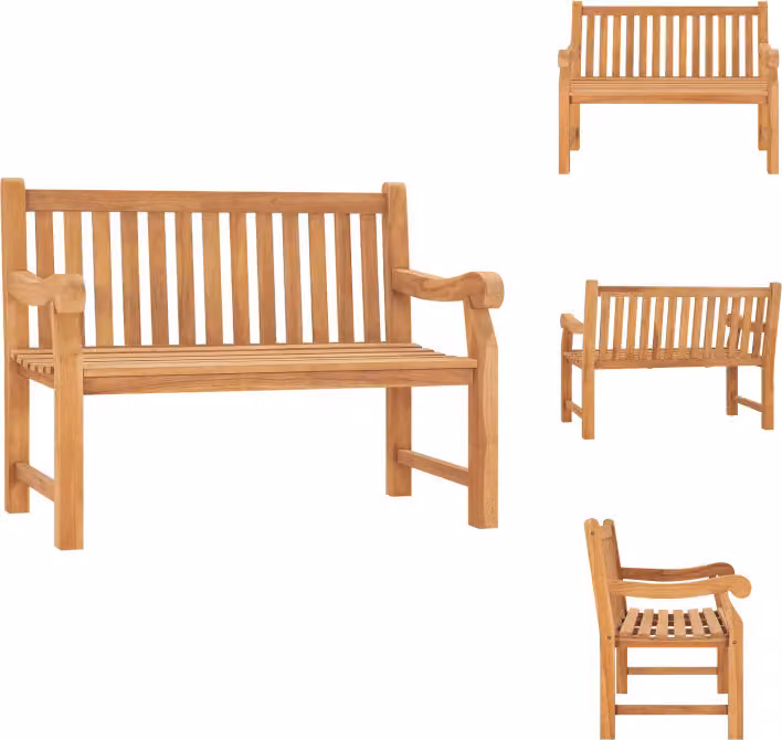 vidaXL Panchina da giardino 114 cm in legno massiccio di teak - Panchine da giardino