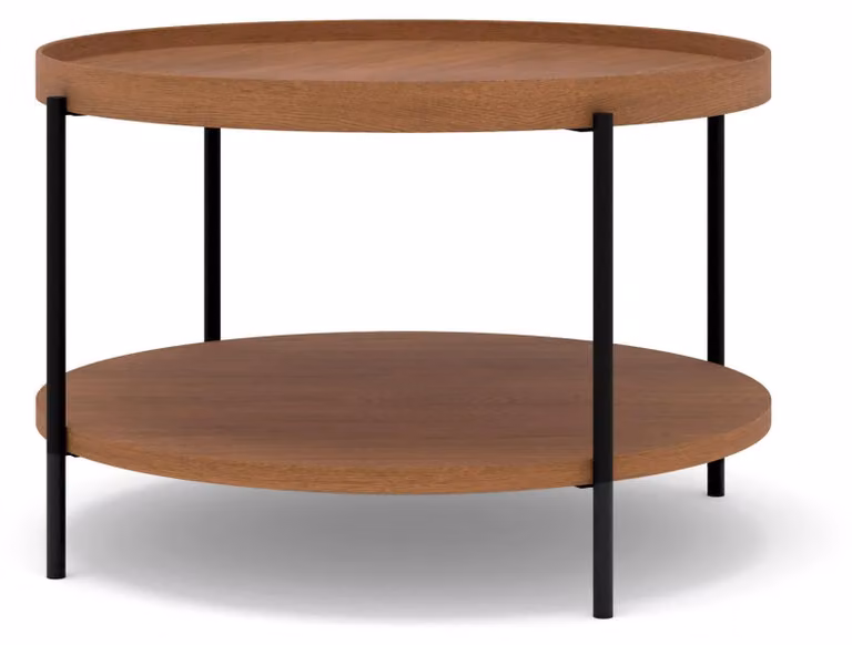 Tavolino FURNLUX Puffin marrone e nero 84 cm / Colore principale: marrone / Dimensioni: 84 x 54 x 84 cm