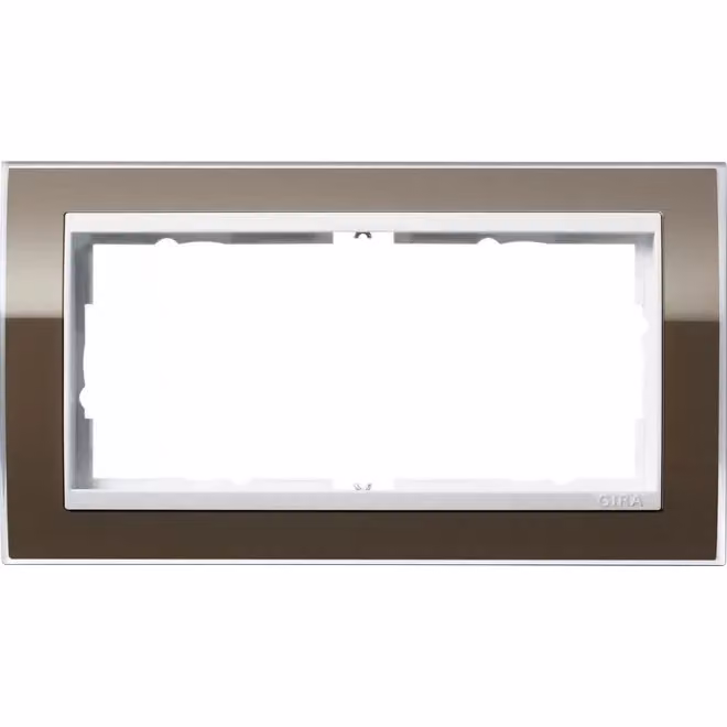 Gira 1002763 Cornice di copertura a 2 fori senza MS per bianco puro Gira Event trasparente marrone