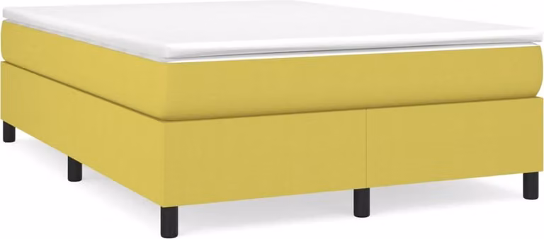 Struttura per letto con rete a molle, colore verde, 140x190 cm, rivestita in tessuto