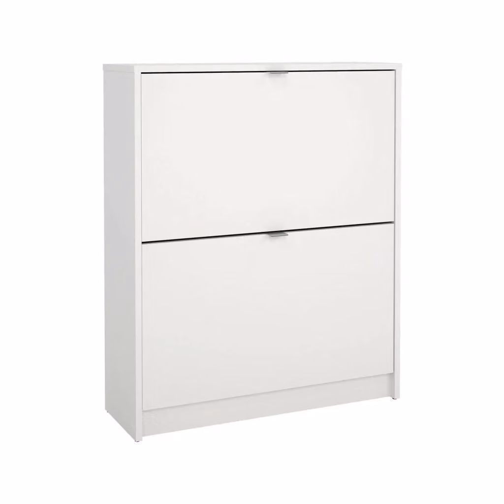 Scarpiera Larry DMORA, Mobile portascarpe e armadio da ingresso moderno in MDF bianco, L: 70,3 cm, P: 24,05 cm, H: 85,2 cm – 2
