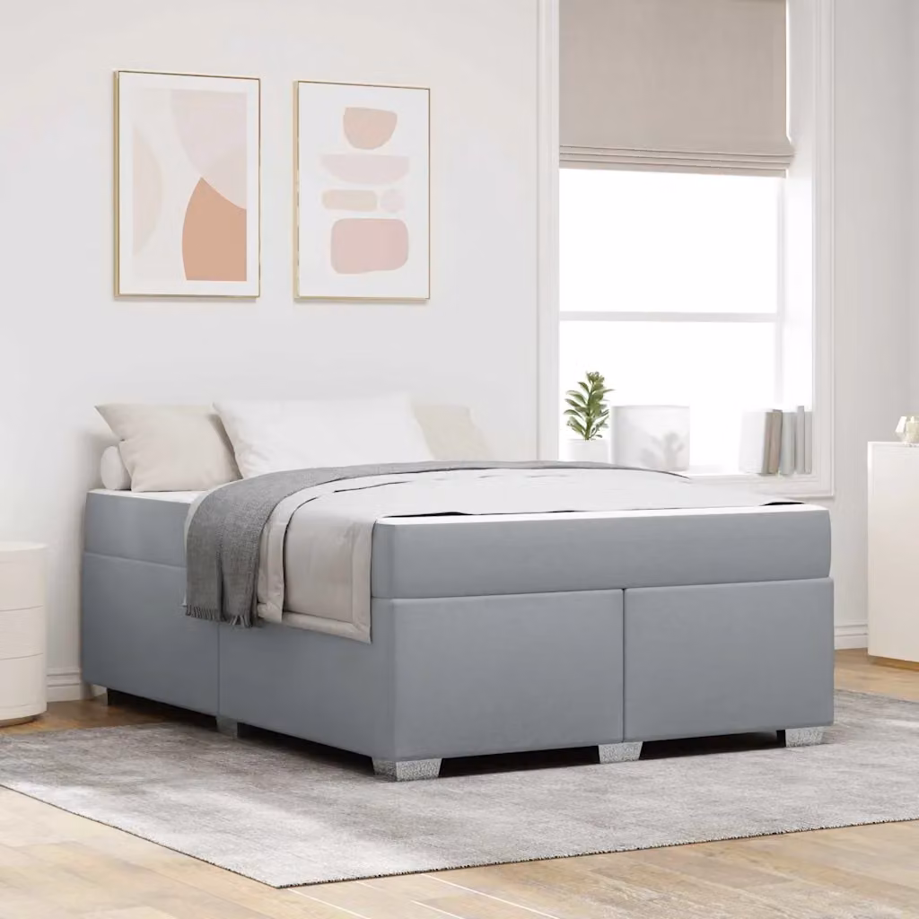 Struttura del letto imbottita vidaXL in tessuto grigio, L: 160 cm, P: 200 cm – 1