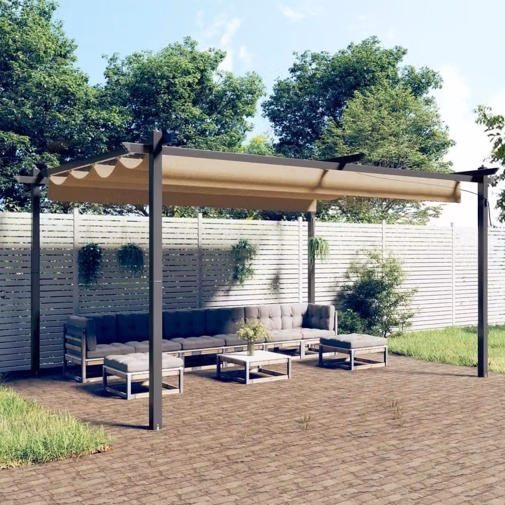 Padiglione Living Store con tetto retrattile 4x3 m Taupe