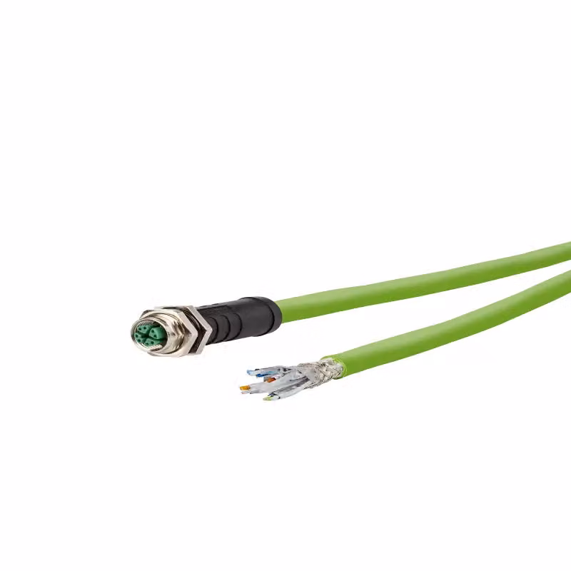 METZ CONNECT 142M7X20050 Cavo di rete M12, cavo patch CAT 6a S/FTP 5 m Guaina verde PUR, resistente agli acidi