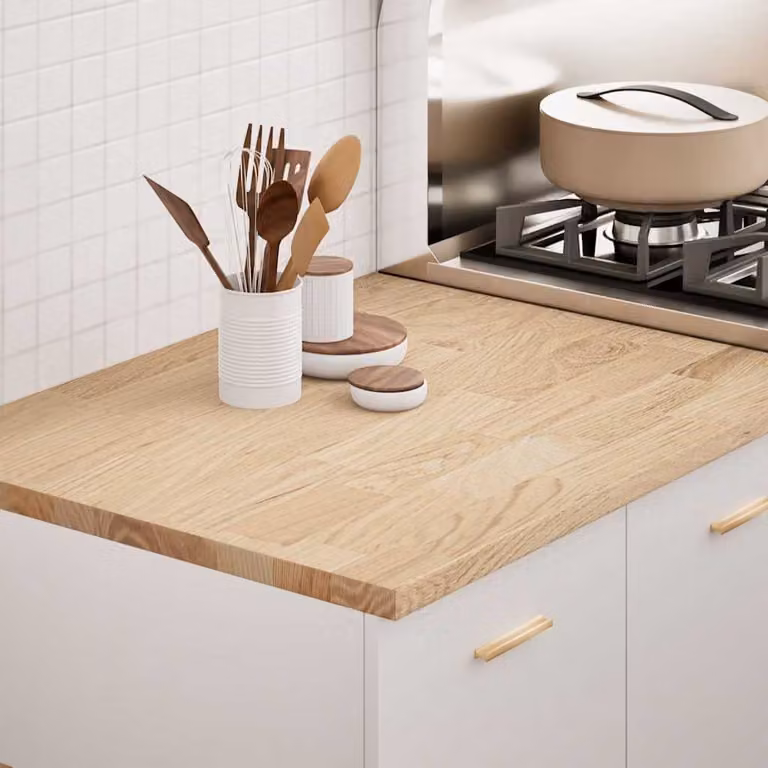 Piano di Lavoro per Cucina vidaXL in Legno Massello Rovere Marrone L: 80 cm, P: 63,5 cm, H: 2,7 cm