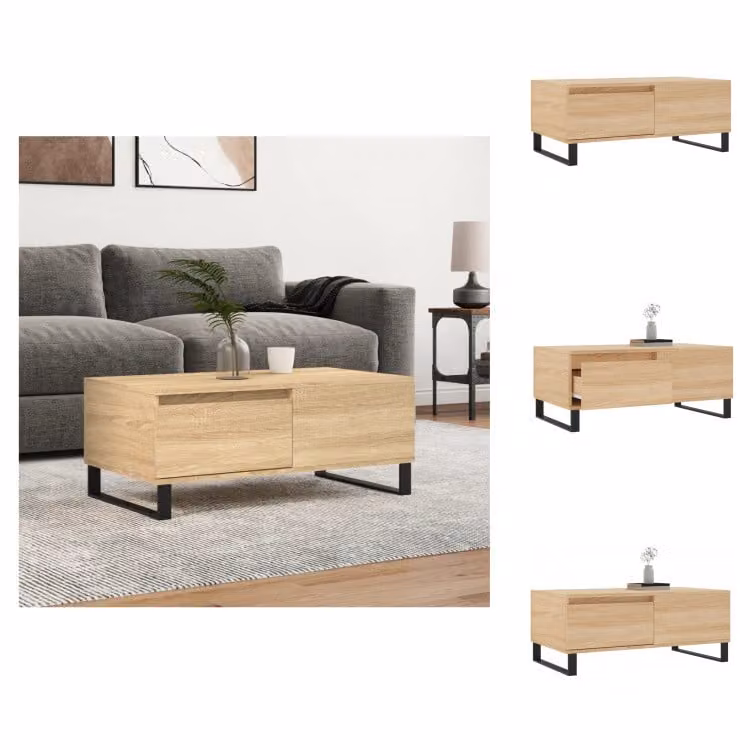 vidaXL Tavolino in rovere Sonoma 90x50x36,5 cm in legno - Tavolini da caffè