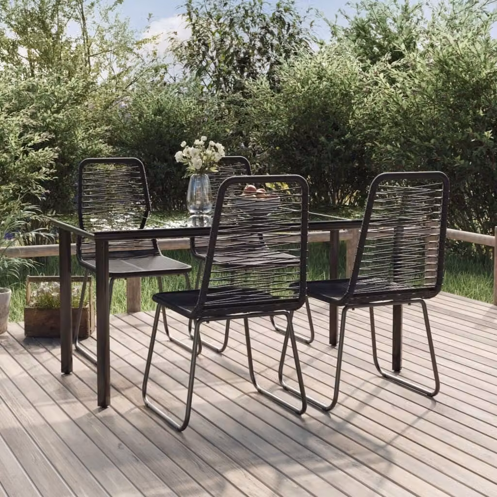 Maison Exclusive - Set da pranzo da giardino 5 pezzi nero