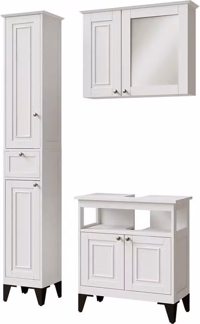Set di mobili da bagno Vanity Bianco 3 pezzi Vicco