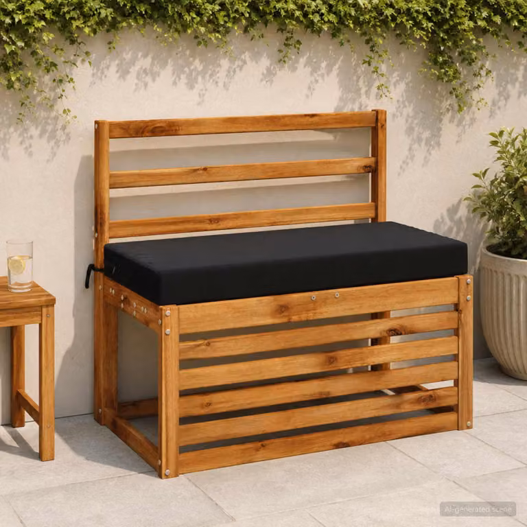Set di 2 cuscini per panchina vidaXL SOEST in poliestere nero con imbottitura in schiuma e coperture rimovibili lavabili