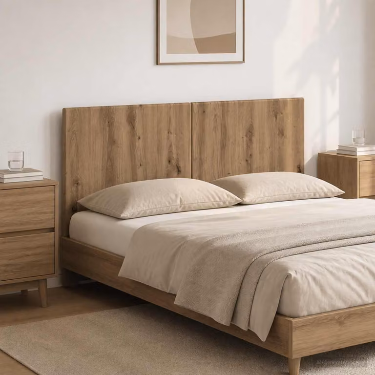 Testiera da muro vidaXL BREDA in legno ingegnerizzato color rovere con mensola integrata