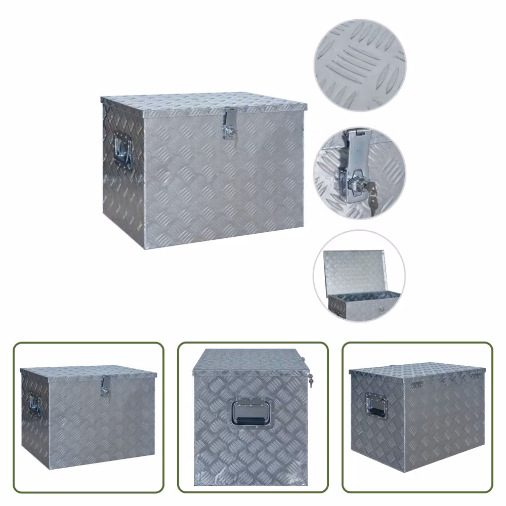 The Living Store Scatola in alluminio 610 x 430 x 455 mm Argento