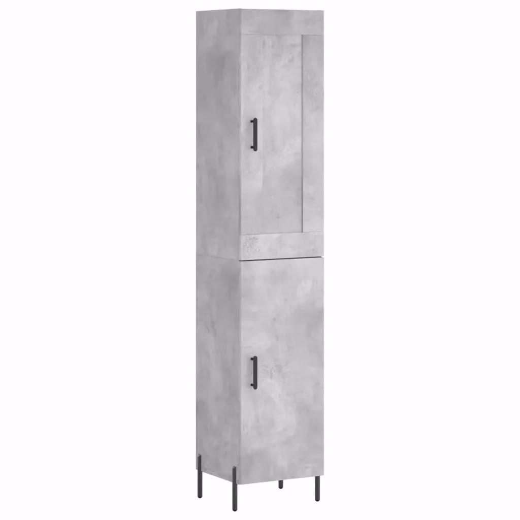 Credenza Buffet Design Mania Grigio con Ante a Battente e Ripiani Interni in Legno e Metallo L/P/H: 34,5 x 34 x 180 cm – 2