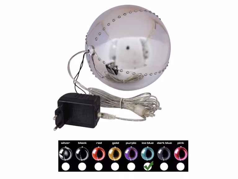 EUROPALMS LED Palla di neve 15 cm, blu ghiaccio (83501241)