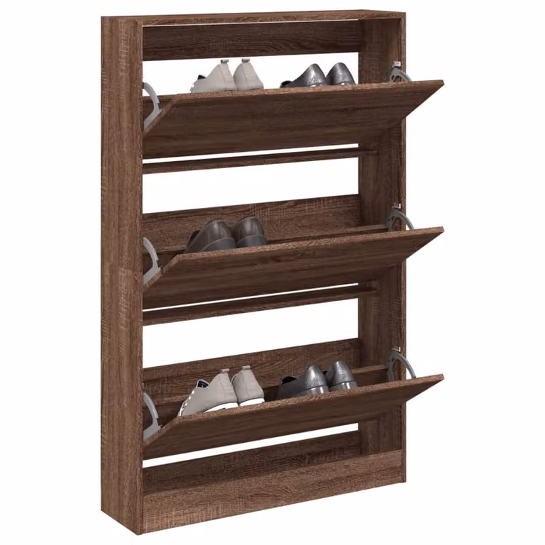 Scarpiera moderna da parete vidaXL in legno rovere marrone L: 80 cm, P: 21 cm, H: 125,5 cm