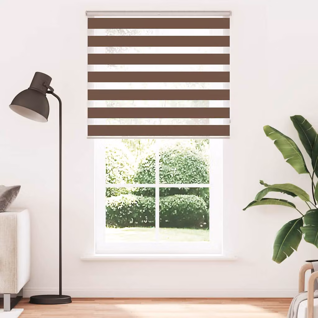vidaXL Tenda a Rullo Zebra Larghezza Tessuto 125,9 cm Poliestere