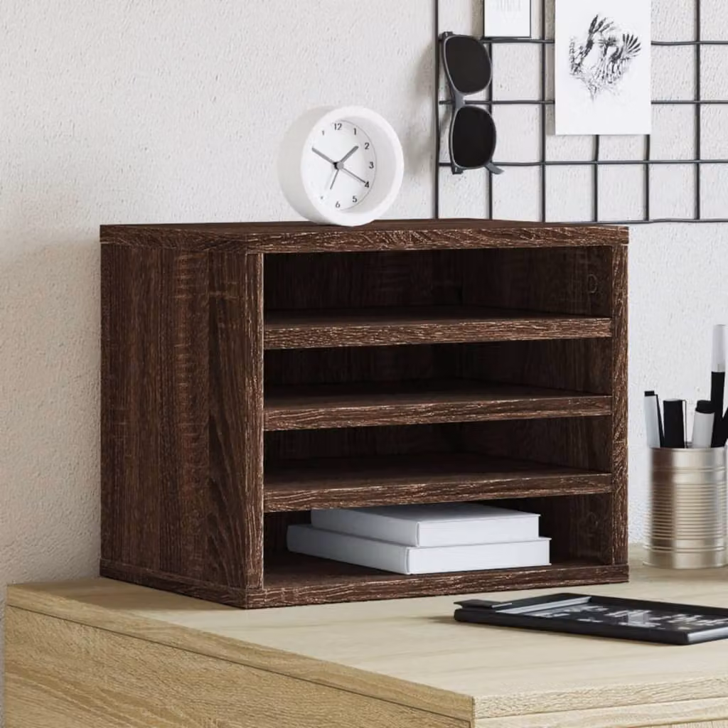 Maison Exclusive - Organizer da scrivania effetto rovere marrone 36x26x29,5 cm